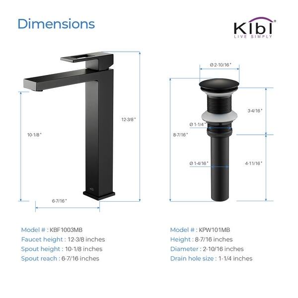 dimension image slide 3 of 6, Lead Free Solid Brass Single Handle Bathroom Vanity Sink Faucet with Water Hose