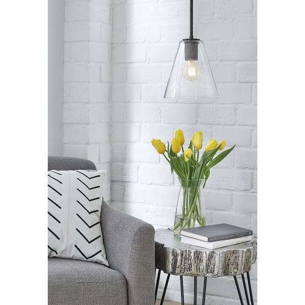 Signature Design by Ashley Collbrook Clear/Black Finish Glass Pendant ...