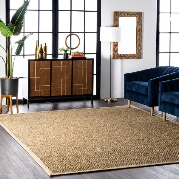 slide 1 of 55, nuLOOM Seagrass Cotton Border Area Rug 10' x 14' - Beige