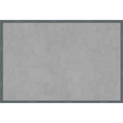 Amanti Art Dixie Blue Grey Rustic Narrow Framed Magnetic Board