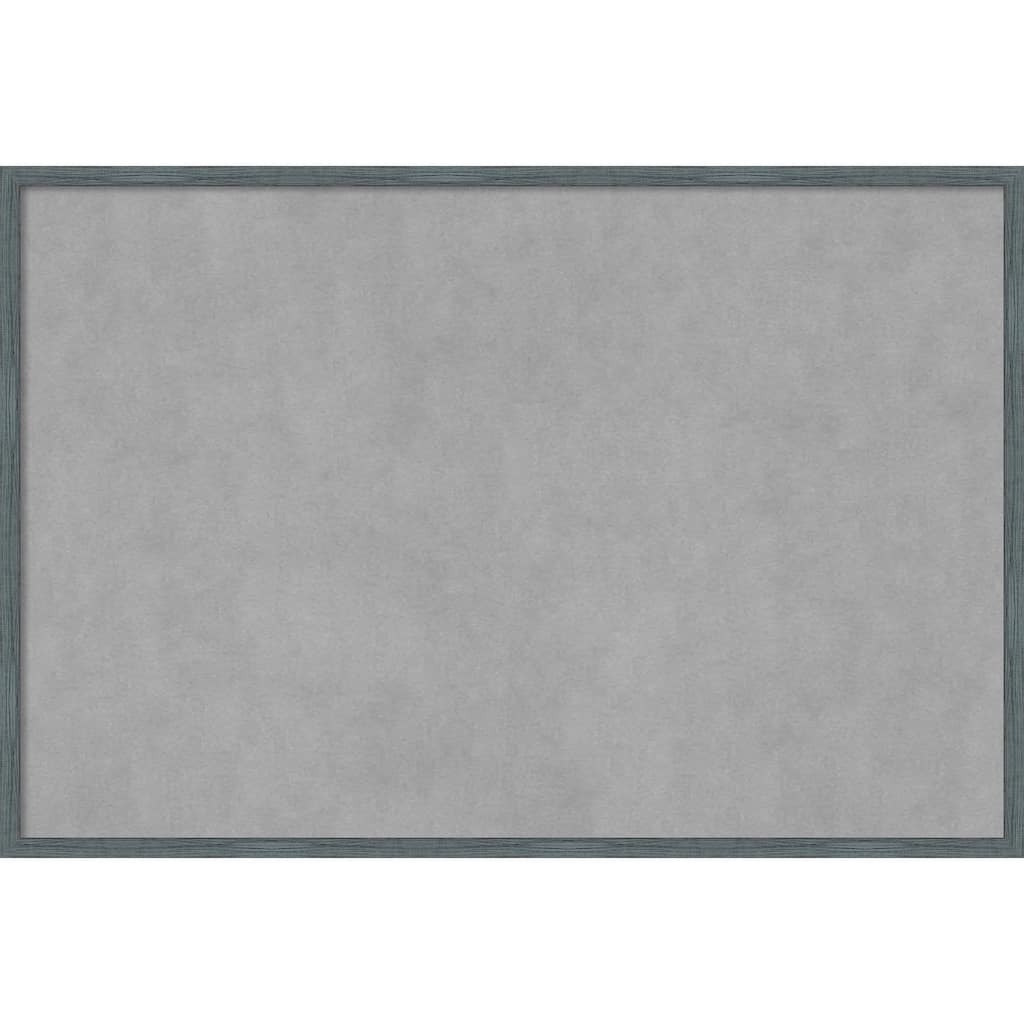 Amanti Art Dixie Blue Grey Rustic Narrow Framed Magnetic Board