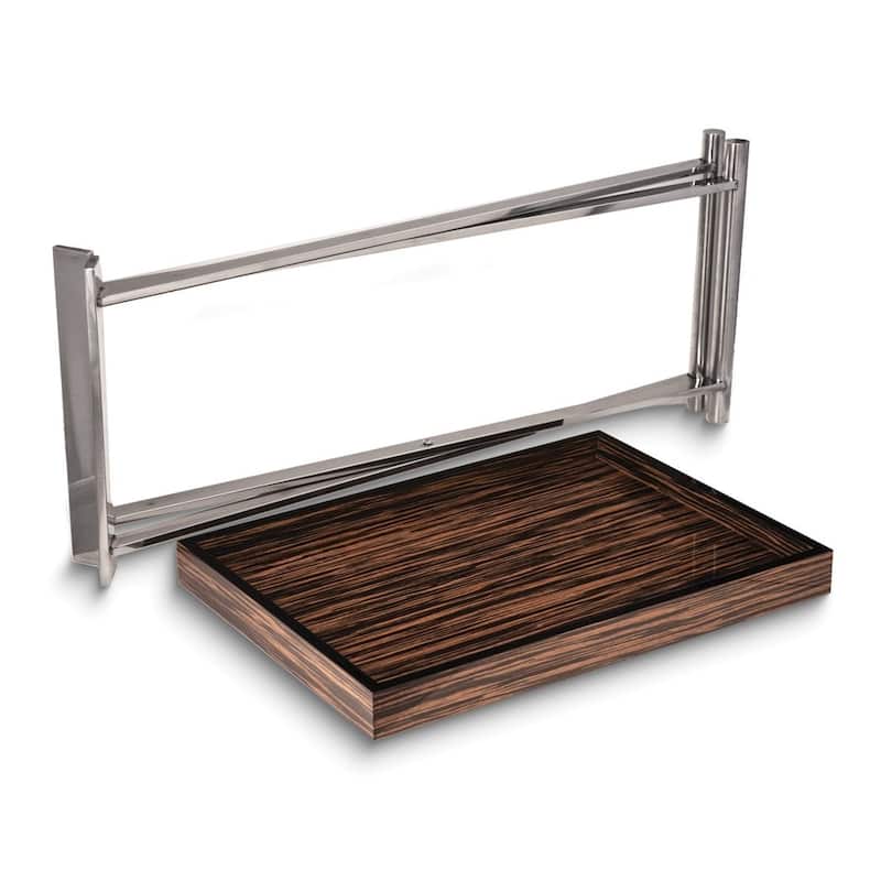 Curata High Lacquered Collapsible Ebony Finish Wood Tray Table - Bed ...