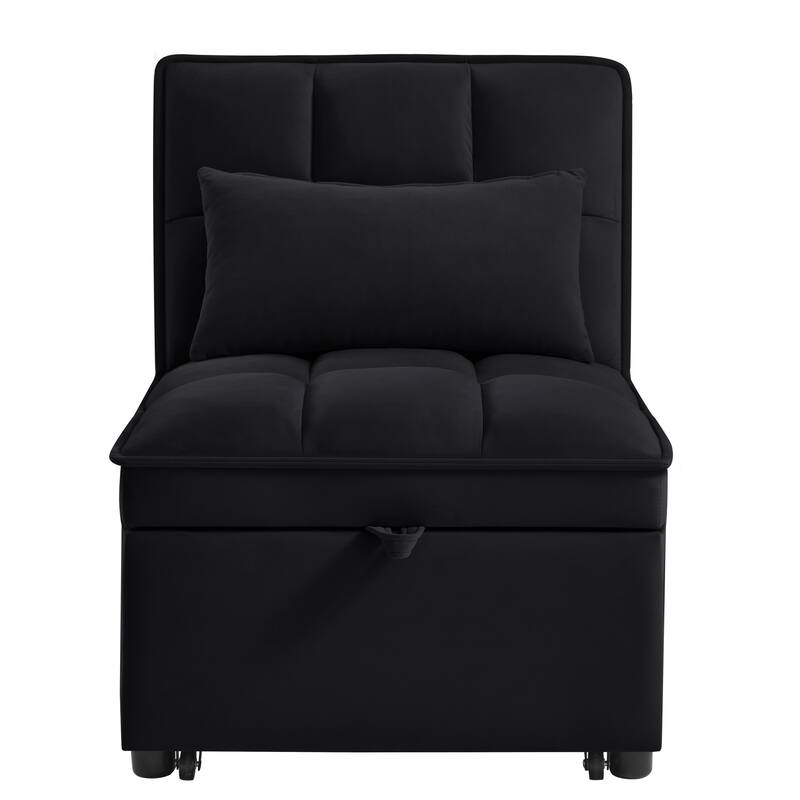 4 in1 Multi-Function Tufted Single Sofa Bed with Adjustable Backrest