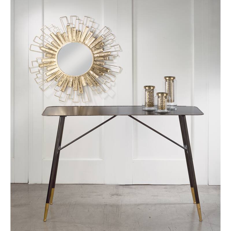 Gold Foil Sunburst Wall Mirror - Antique Gold