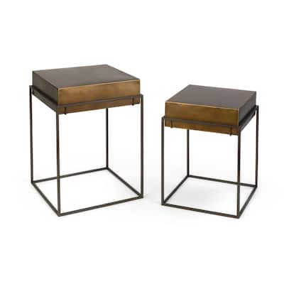 Metal Convertible Side Tables - Set of 2