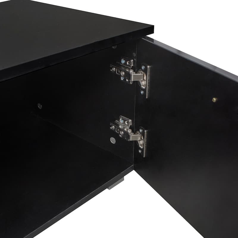 Modern Style 62.99" TV Stand with Open Shelves and 2 Storage Cabinet for TVs Up to 70"