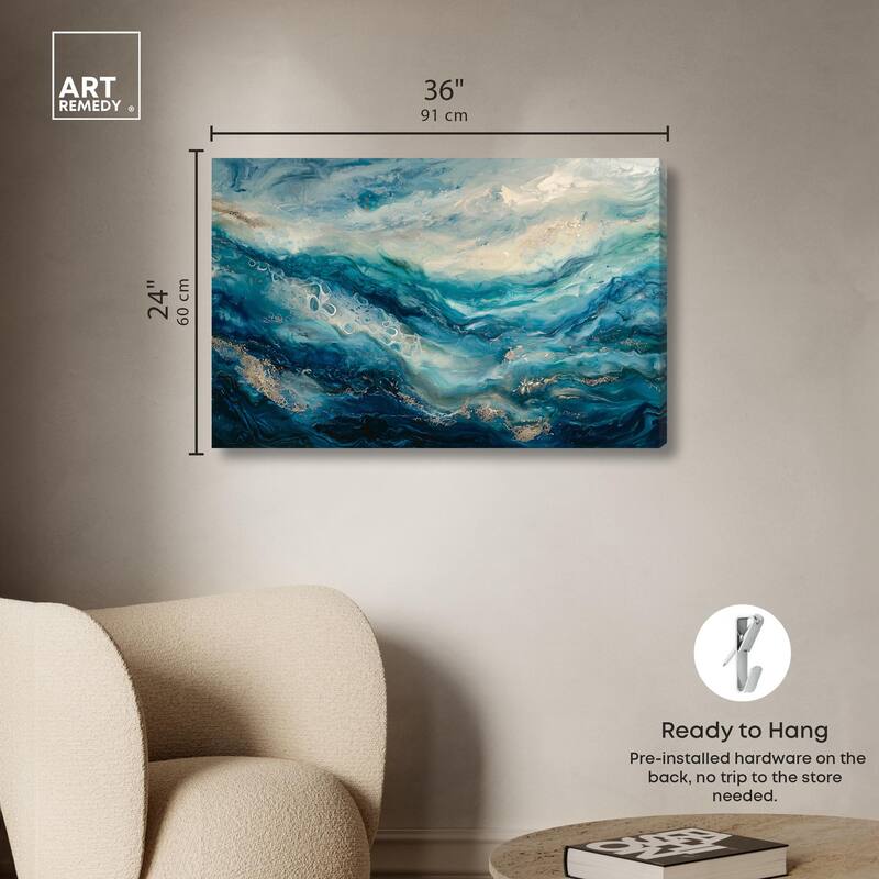 Jeweled Waters Canvas by Art Remedy, Gallery Wrapped