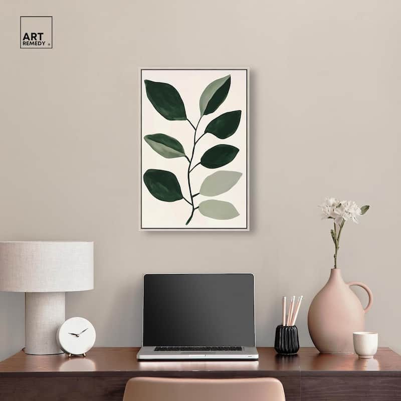 Green and Grey Branch I Canvas by Art Remedy