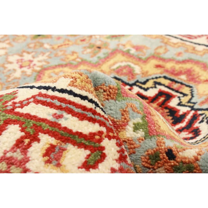 ECARPETGALLERY Hand-knotted Serapi Heritage Light Blue Wool Rug - 2'7 x 9'10