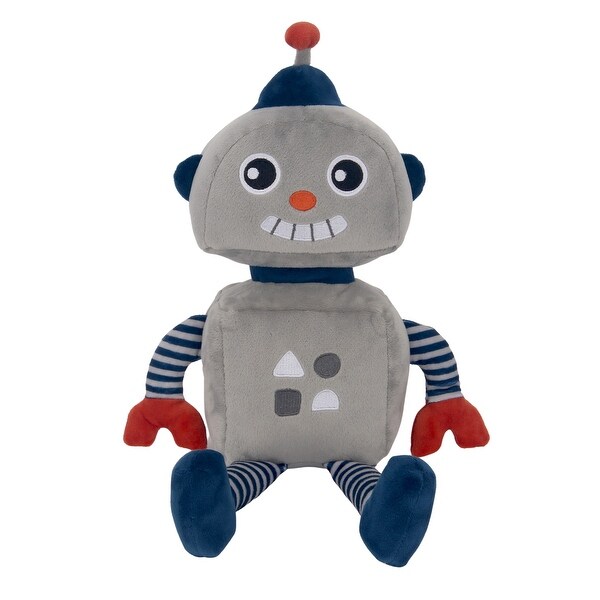 Bedtime Originals Robbie Robot Gray/Blue Plush Stuffed Animal Toy