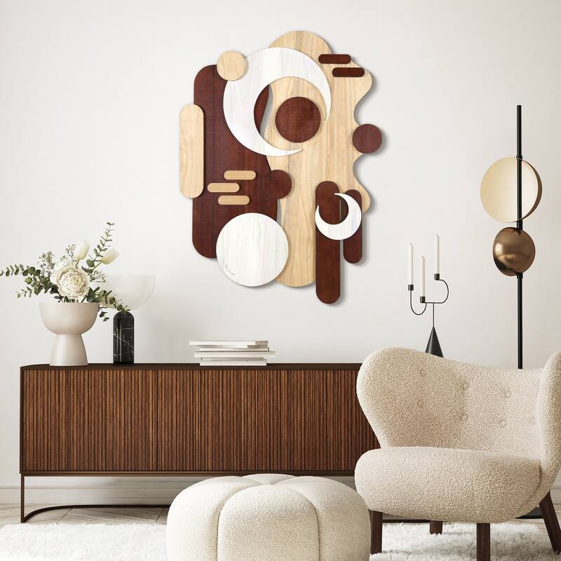 "Sands Serenade" Hand Made & Hand Finished Dimensional Solid Paulownia Wood Abstracts Wall Art