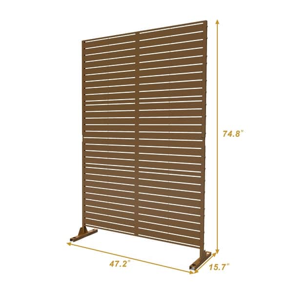 dimension image slide 7 of 33, Outdoor Privacy Screen with Stand for Patio Garden Metal Fence
