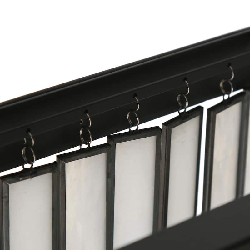 Tifany Modern Black 6-Light Linear Chandelier Glass Island Lights for Dining Room - 28.1''L x 9.2''W x 8.9''H