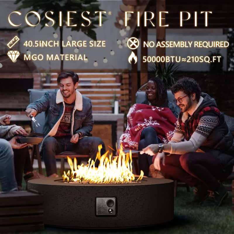 COSIEST Outdoor Propane Fire Pit Tank Outside with Waterproof Cover