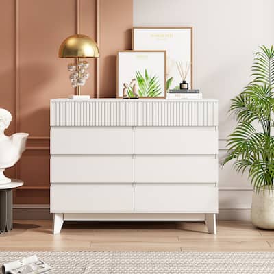 8 Drawer Storage Cabinet with Decorative Finish,for Bedroom,Living Room,Dining Room,Hallways,Easy Assembly