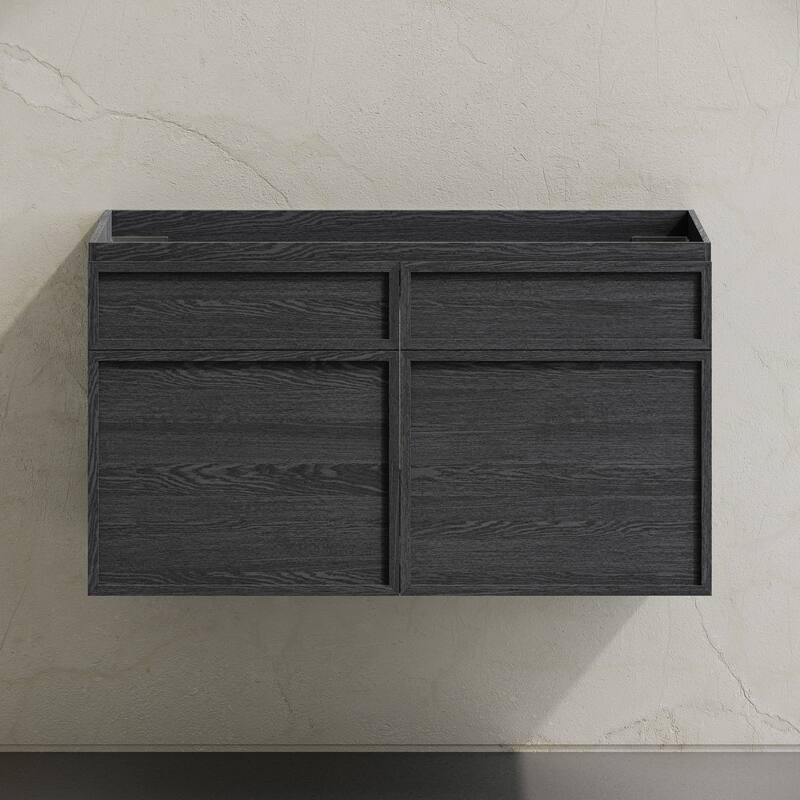 St. Tropez 36" Wall-Mounted Bathroom Vanity Cabinet Without Top In Black Oak - 36
