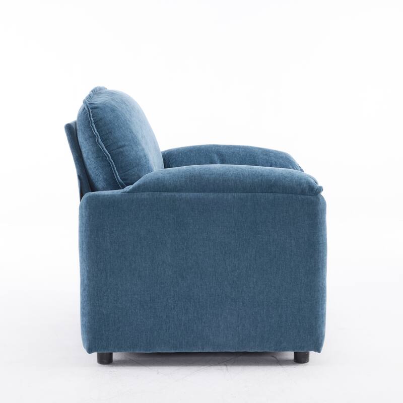 Oversized Chenille Bean Bag Chair, High Back Reading Armchair, Comfy Fluffy Sofa Chair with Cushions & Wide Seat