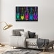 preview thumbnail 26 of 64, Luminous Party Champagne, Colorful Party Bubbles Modern Black Canvas Wall Art Print for Dining Room