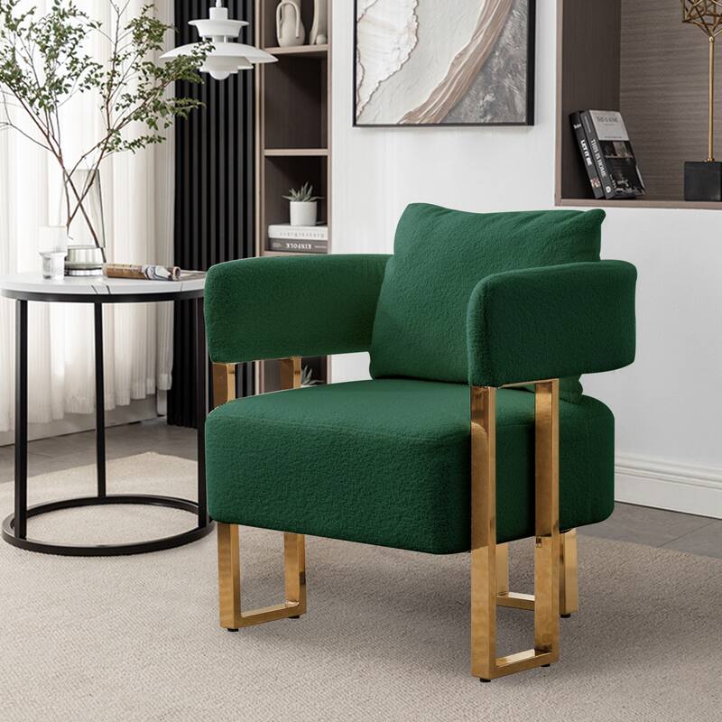 Teddy Accent Chair with Gold Metal Legs