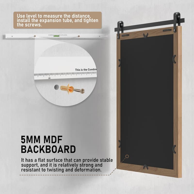 Rustic Farmhouse Rectangle Wood Frame Wall Mirror for Bathroom Vanity