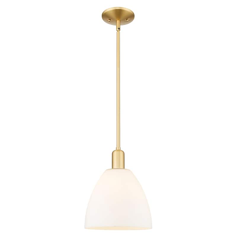 Innovations Lighting Endless Possibilities Arcadia - Bristol - 1 Light 9" Stem Hung Mini Pendant - Satin Gold/Matte White