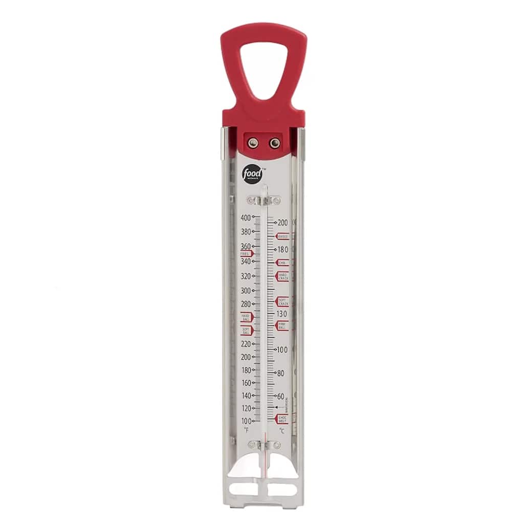 Taylor Food Network Stainless Steel Candy & Deep Fry Thermometer, Red