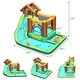 preview thumbnail 3 of 18, Inflatable Waterslide Bounce House Climbing Wall without Blower - Green, Yellow and Blue - 145" x 120"x 91" (L×W×H)