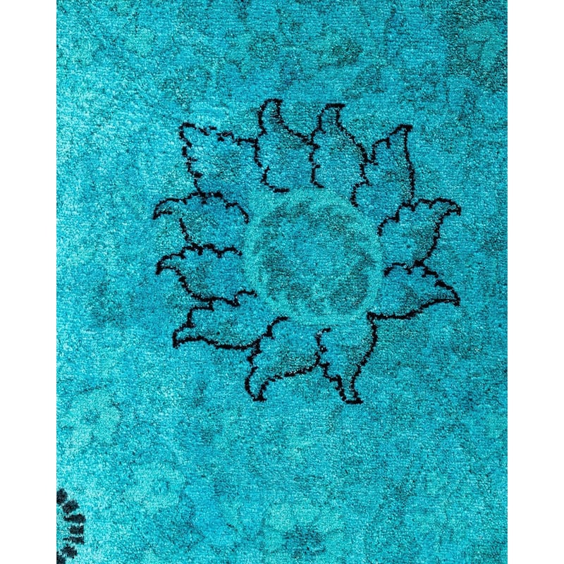 Contemporary Overdyed Wool Hand Knotted Area Rug - 4' 1" x 5' 8"