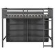 preview thumbnail 7 of 16, Multi-Functional Twin Size Loft Bed with 8 Open Storage Shelves and Built-in Ladder, Space Saving, Solid Construction, Gary