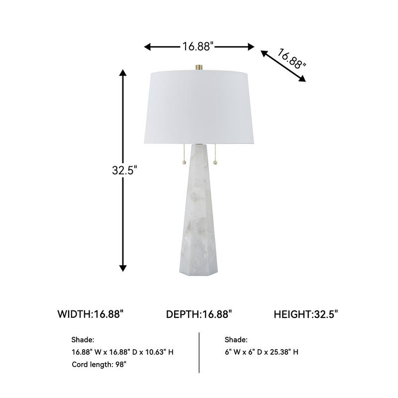 Signature Design by Ashley Laurellen White Table Lamp - 16.88" W x 16.88" D x 32.5" H