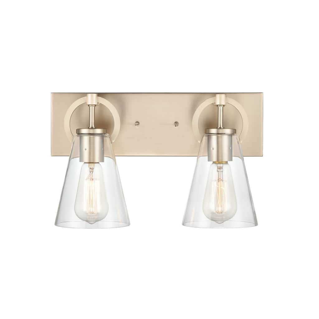 Harnell 15-inch Wide 2-Light Vanity Light in Champagne Gold