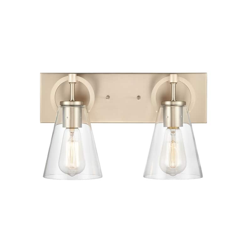 Harnell 15-inch Wide 2-Light Vanity Light in Champagne Gold - 15
