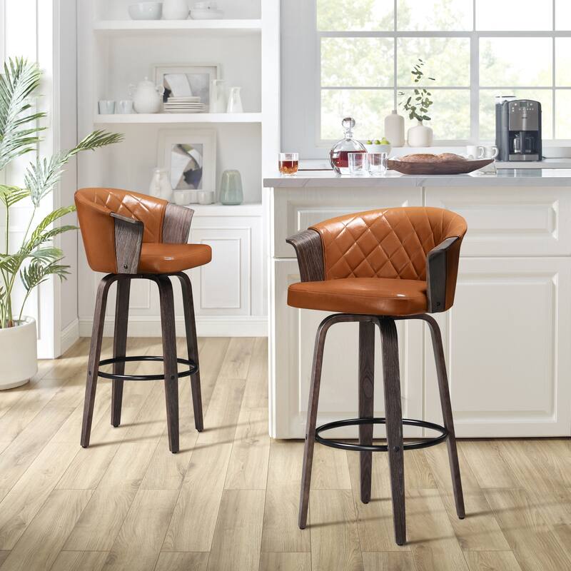 Art Leon Mid-century Modern Swivel Counter Stools (Set of 2)