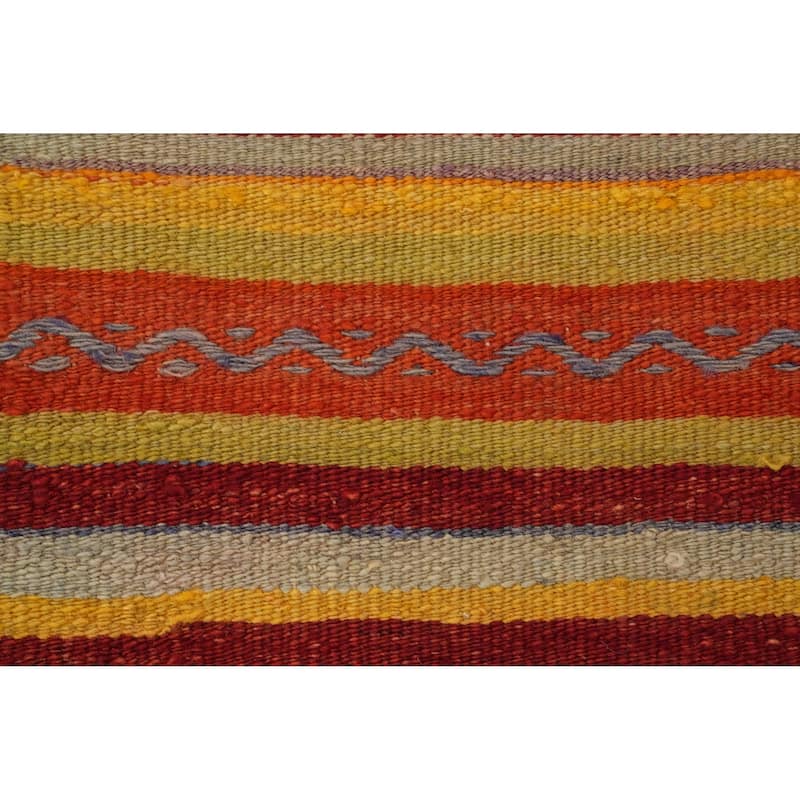 Hand Woven Oriental 100% Wool Carpet Southwestern Tribal Multi-Colored Kilim Area Rug - 8' 4'' X 5' 1''
