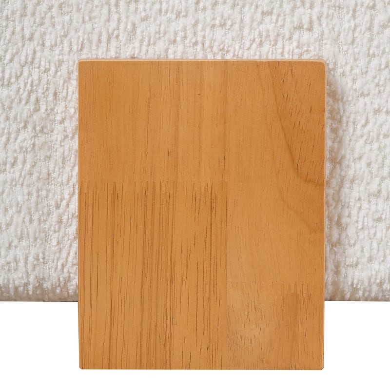 Christopher Knight Home - Verdes Modern Soft Boucle Upholstered Platform Bed with Solid Wood Legs, Trim & Padded Headboard