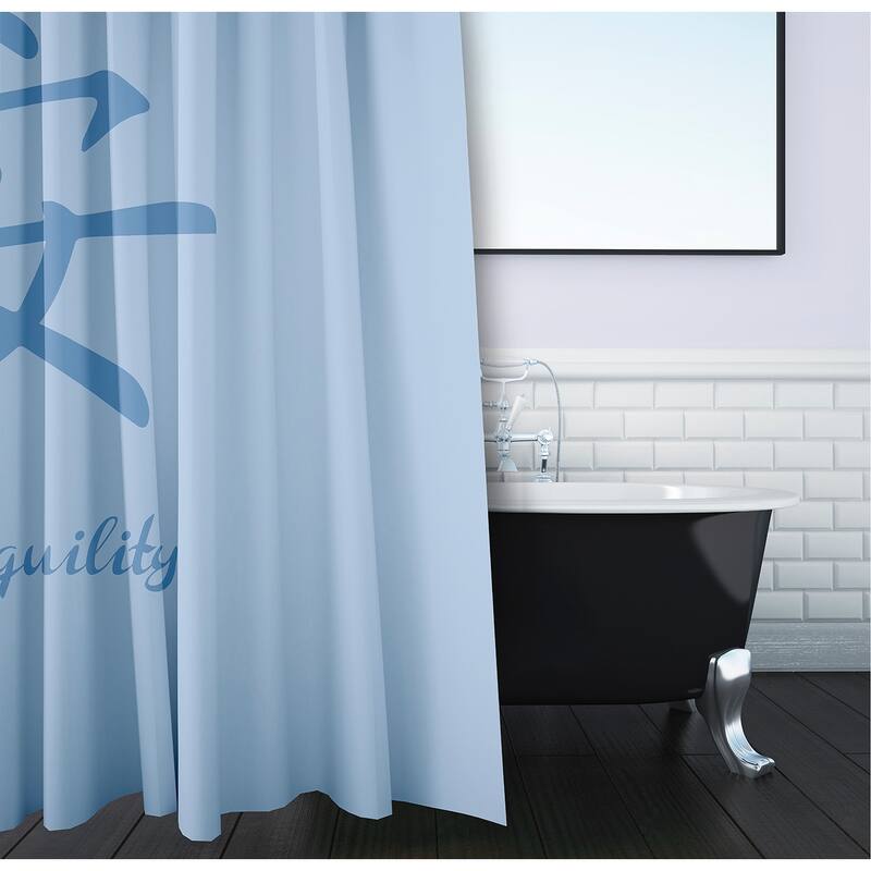 71 x 74-inch Tranquility Word Print Shower Curtain