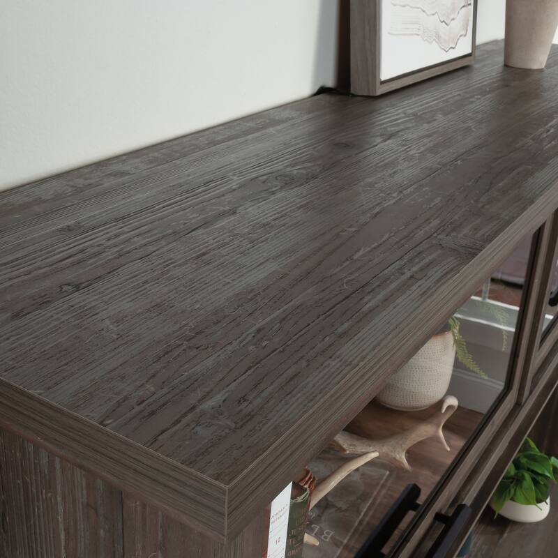 Wood Hutch with Glass Doors