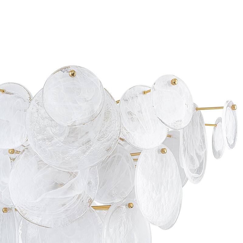 Contemporary Glam Tiered Cloud Glass Discs Semi-flush Mount