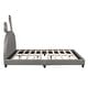 preview thumbnail 41 of 43, Modern Upholstered Leather Platform Bed, with Rabbit Ornament and Leather Headboard