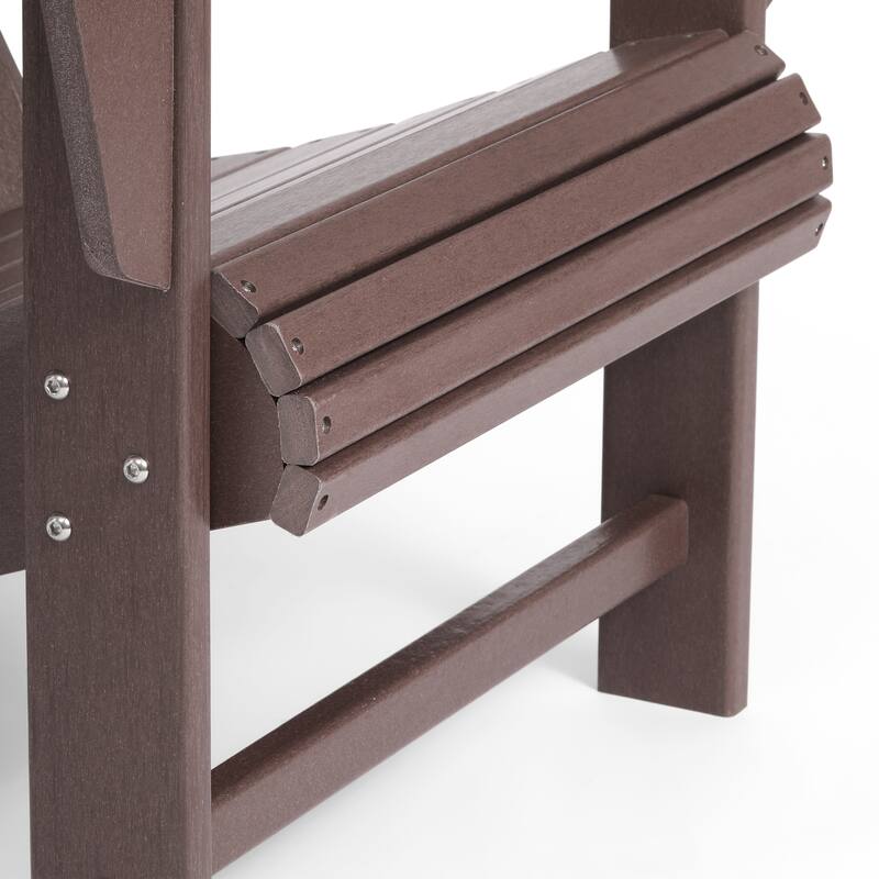 Aderson Outdoor Poly Adirondack Chair with Side Table and Ottoman 5-Piece Set