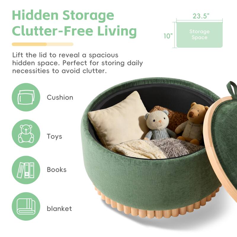 Modern Round Tufted Ottoman