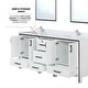preview thumbnail 17 of 23, Ziva 72 in W x 22 in D White Double Bath Vanity, White Quartz Top, Faucet Set and 30 in Mirrors