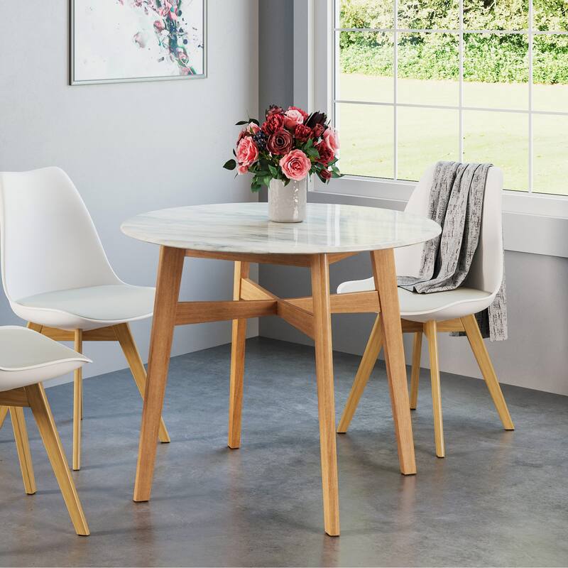 Simon 36" Round Faux Marble Round Dining Table