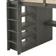 preview thumbnail 5 of 20, Wood Full Size Loft Bed with Built-in Wardrobe, Desk, Storage Shelves and Drawers, Grey