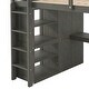 preview thumbnail 5 of 20, Wood Full Size Loft Bed with Built-in Wardrobe and Desk, Kids Bed Frame with 4-tier storage shelf and 2-drawers , Grey