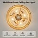 preview thumbnail 21 of 21, 19.69'' Boho Rattan Caged Ceiling Fan