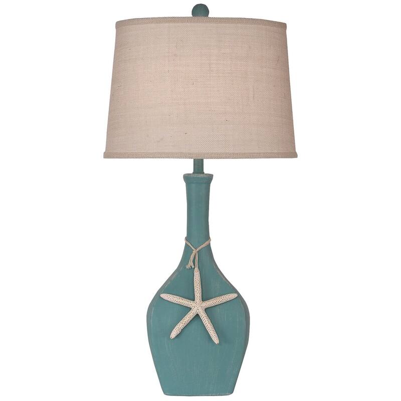 Coastal Oval Genie Table Lamp - Turquoise Sea