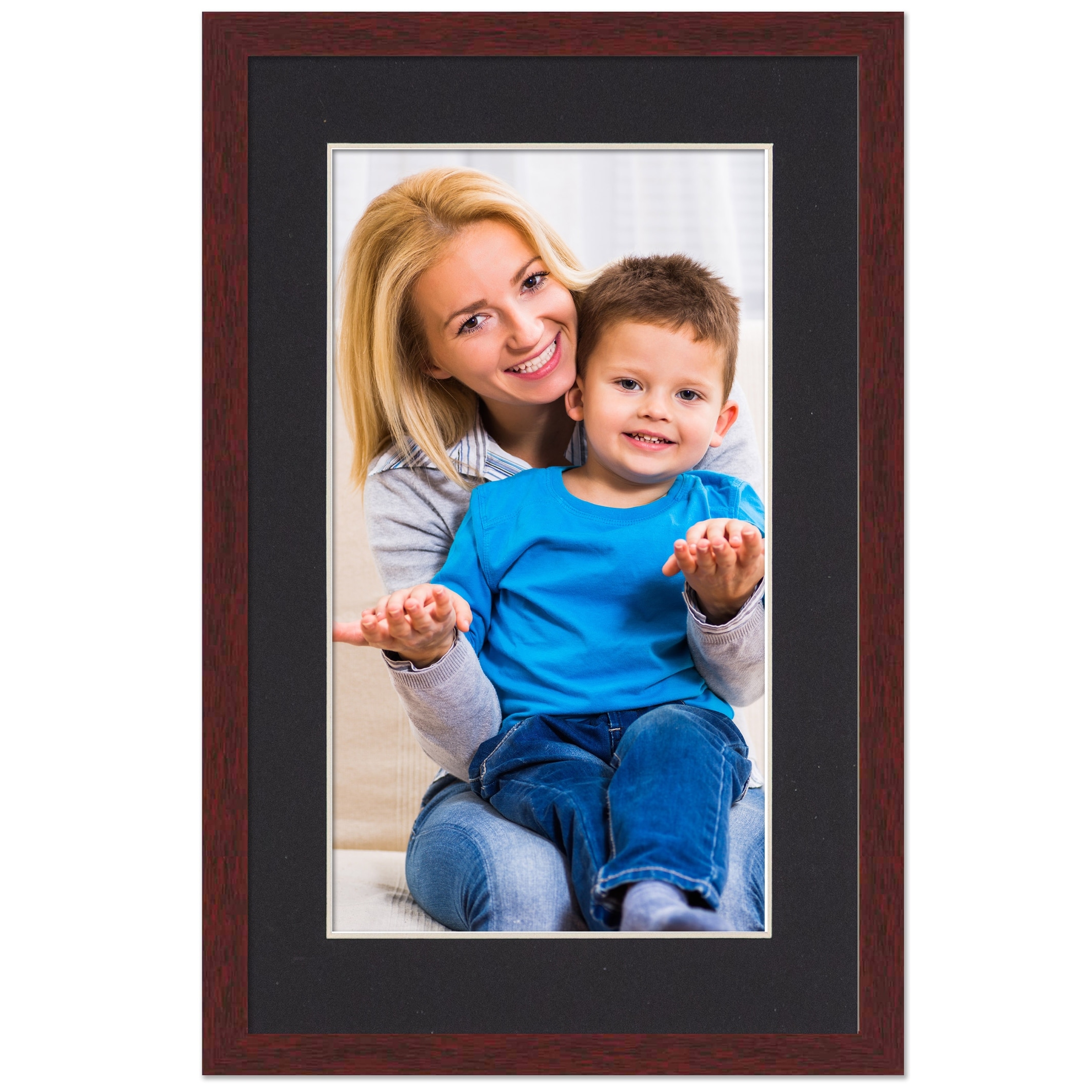 30x40 Frame with Mat - Brown 32x42 Frame Wood Made to Display