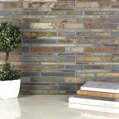 Merola Tile Crag Grand Piano Sunset Slate 12" x 12" x 10 mm Natural Stone Mosaic Tile (5 tiles/5.11 sqft.) - CASE