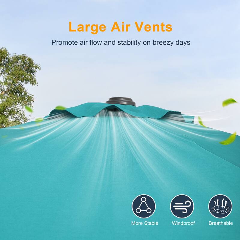 LIVOOSUN 9ft Patio Umbrella Outdoor Table Umbrella with Tilt and Crank
